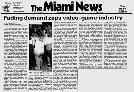 the video game crash of 1983