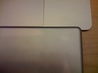 Close-up of the extra width of the Macbook Air vs. the Powerbook